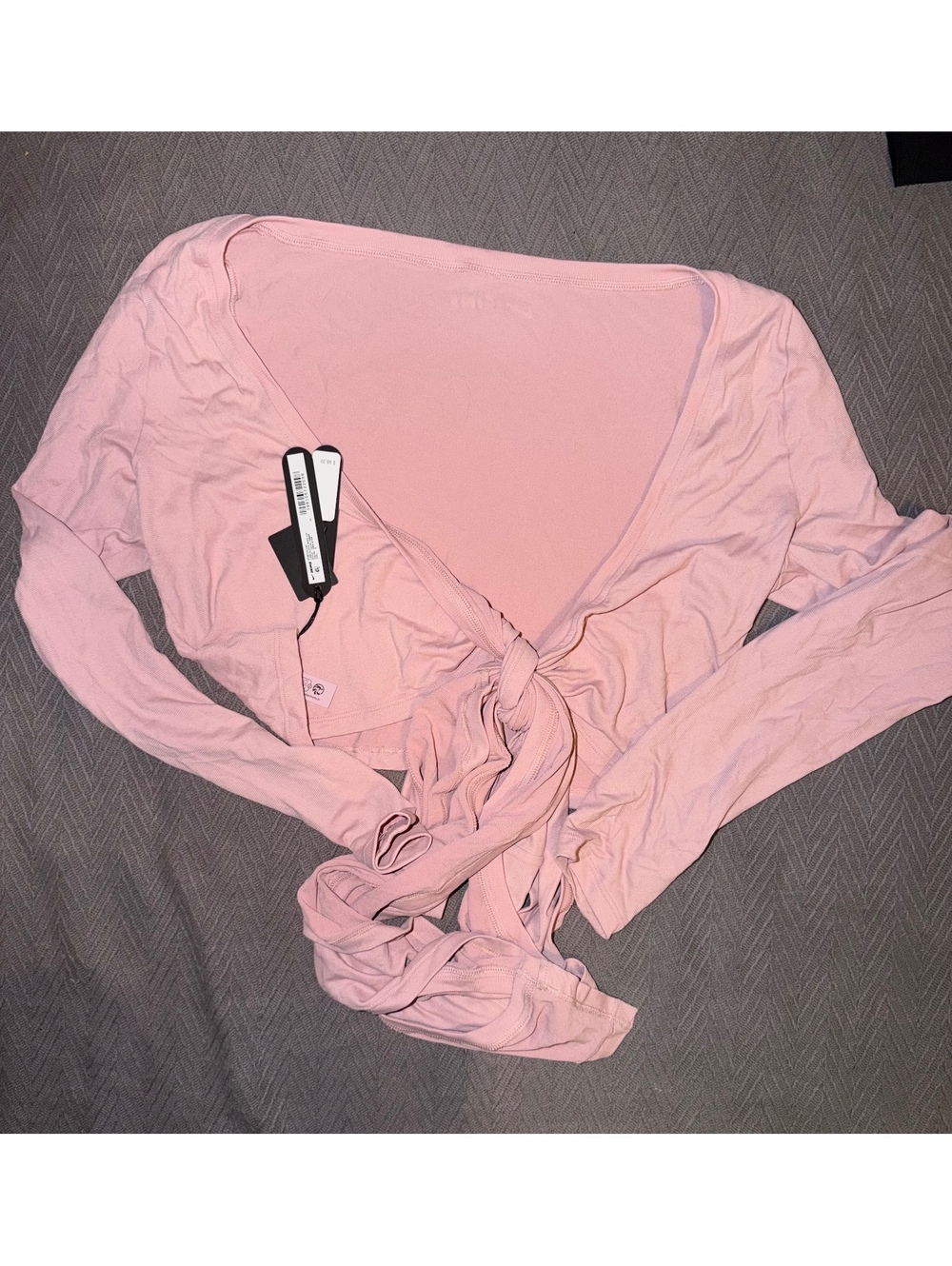 Nike Skims Stretch Knit Long Sleeve Wrap Top XL Himalayan Pink